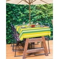 thumbnail image 5 of Outdoor Tablecloth Yellow Stripe Rectangle Patio Tablecloths 60x84, Waterproof Outside Table Cloths with Umbrella Hole and Zipper, Geometric Pattern Summer Table Cover for Outdoor Tables Garden, 5 of 6