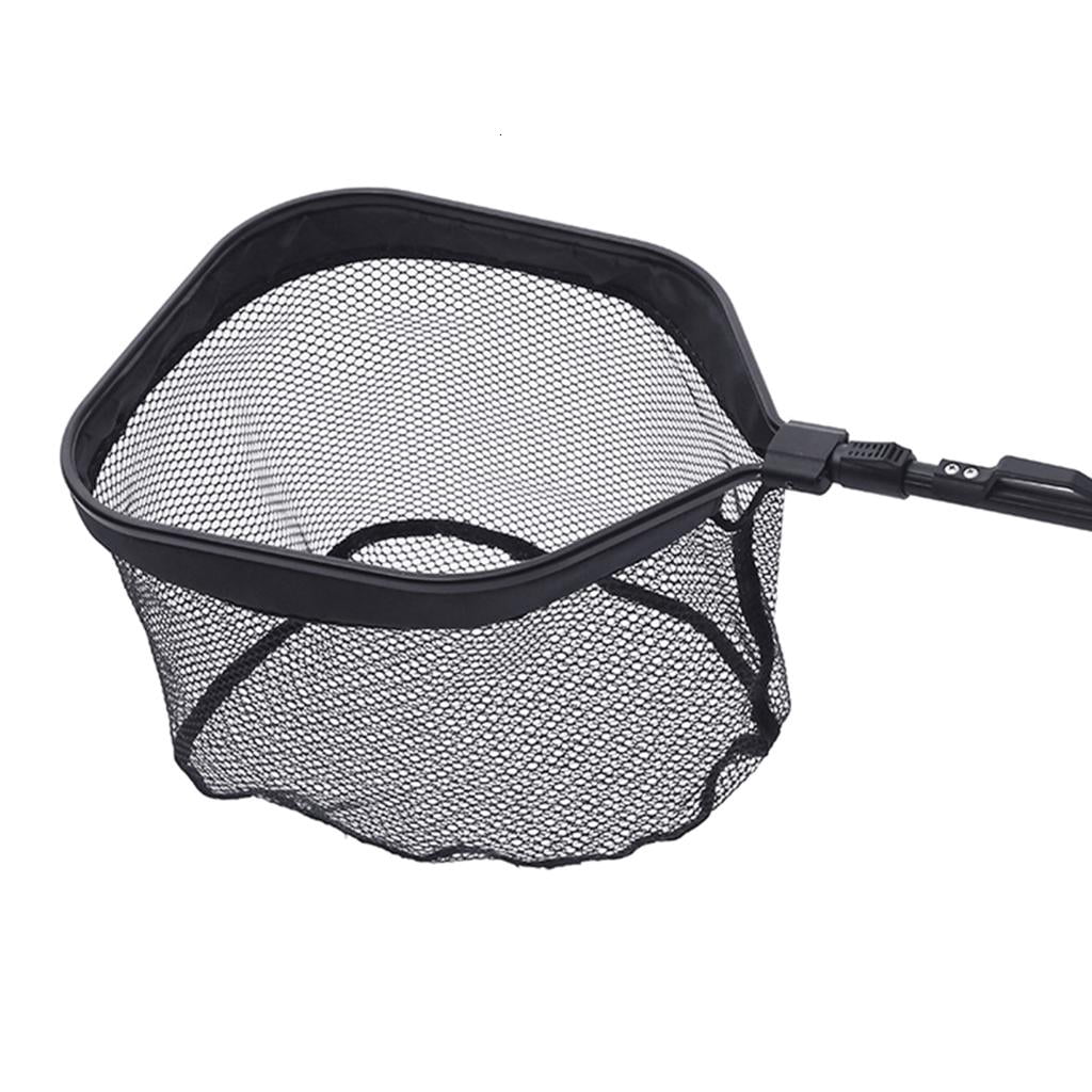 Yihuala Fishing Net Dip Net Fish Landing Net Safe Fish Net Dip Net EVA Handle Knotless Rubber Fishing Net