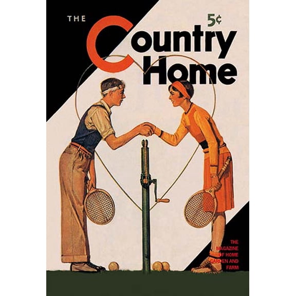Country Home: A Friendly Match Museum quality giclee print canvas wrap(20" x 30")