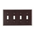 thumbnail image 2 of Leviton 85012 Brown Four Gang Toggle Light Switch Wall Plate, 2 of 2