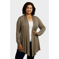 thumbnail image 1 of Sofra Women & Plus Size Lightweight Draped Open Front Rayon Summer Cardigan, 1 of 4