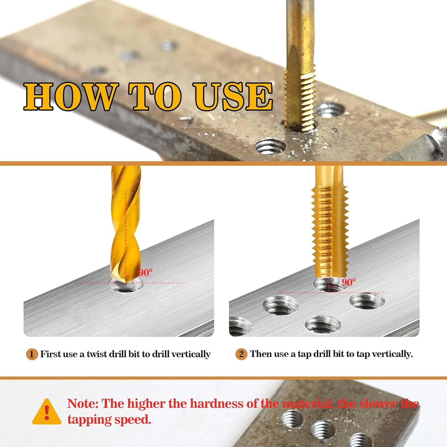 FRKSMD-M2.5x0.45 Tap and 2.05mm Drill Bit Kit, M2 HSS Metric Drill and Tap Set, Combination of Drill and Tap Kit for Metal