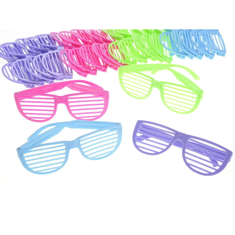 Plastic Shutter Glasses Shades Dazzling Toys 12 Pairs 4 Colors Toy Sunglasses Party Favors Costume Assorted Color for Kids and Adults