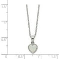 thumbnail image 3 of Auriga Fine Jewelry 925 Sterling Silver Rh-plated Heart Created Opal Necklace 18" for Women, 3 of 5