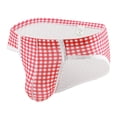 thumbnail image 3 of FhsagQ Underwear Mens Bikini Underwear Low Rise Silk Men Low Waisted Checkered Printed and Breathable Triangular Underwear Casual Loose Comfortable and Stylish Underwear Red L, 3 of 5