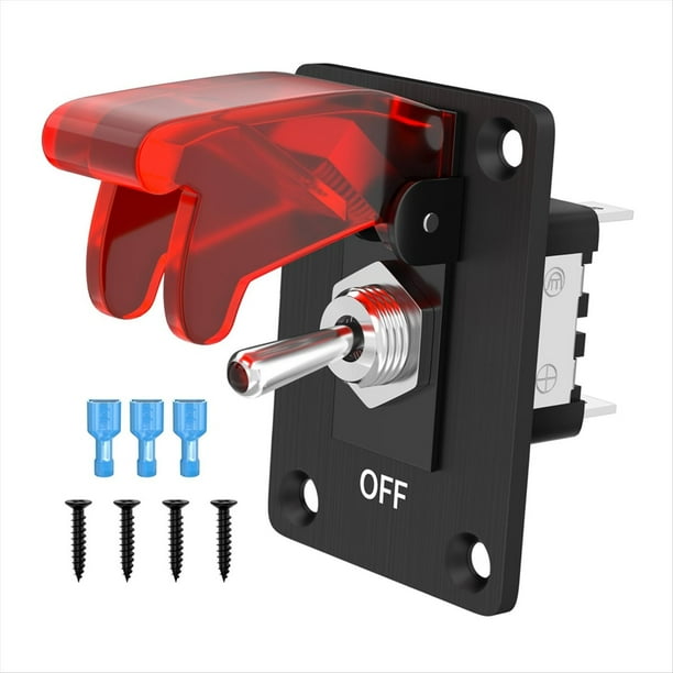 Interruptor de Palanca 12V DC 20A Interruptor de Palanca Iluminado 3 Pines ON/Off SPST LED Iluminado con Panel de Montaje