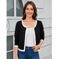 thumbnail image 2 of Yesfashion Women's Knit Cardigan Crewneck  Metal Button Long Sleeve Lightweight Sweater Cardigans, 2 of 8