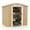 Natural, variant on Costway 6 x 4 FT Outdoor Storage Shed Galvanized Steel Shed with Sliding Doors Wood Grain Natural