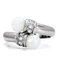 thumbnail image 3 of Luxe Jewelry Designs Women's Stainless Steel Ring with Milky White Cubic Zirconia - Size 9, 3 of 4