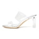 thumbnail image 1 of Sandalias de punta cuadrada para mujer Sandalias de tacón transparente con punta abierta para vacaciones de verano, 1 of 8