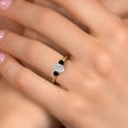 thumbnail image 4 of Gem Stone King 18K Yellow Gold Plated Silver DEF Lab Grown Diamond and Black Onyx Engagement Ring for Women | 0.96 Cttw | Oval 7X5MM | Gemstone April Birthstone | Size 9, 4 of 6