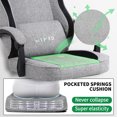 thumbnail image 4 of SITMOD Ergonomic Gaming Chair with Lumbar Support & Footrest - Adjustable Height Recliner, 360° Swivel Seat, Fabric, Headrest, Metal Frame for Home Office & Gaming (Gray), 4 of 6