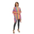 thumbnail image 3 of Beautybatik Multicoloured Boho Stripe Caftan Women Tunic Top Blouse Plus Size 4X, 3 of 5