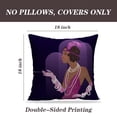 thumbnail image 2 of LALILO Throw Pillow Covers Retro Fashion Glamour Girl African American Cushion Cover 18" x 18", 2 Pack, 2 of 6