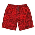 thumbnail image 5 of Goofa Red Rose Printed Mens Swim Trunks Summer Quick Dry Short Beach Swimwear Bathing Suits-, 5 of 9