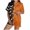Orange-A, variant on Uaswgudfs Women's Pajama Set with Button-Up Shirt & Elastic Shorts - Halloween Motif, Breathable Moisture-Wicking Sleepwear