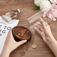 thumbnail image 3 of Glass Dome Cover Decorative Display Case Cloche Bell Jar Terrarium with Wood Base for DIY Preserved Flower Gift Coconut Brown Finished Product: 113x163mm, 3 of 6