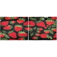 thumbnail image 3 of Strawberry Fruit Red Cartoon Kitchen Curtains 36 Inch Length Short Tier Curtains for Small Windows Half Window Treatments for Bedroom Kitchen Bathroom 2 Panels, 3 of 6