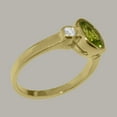 thumbnail image 3 of LBG British Made 9k Yellow Gold Natural Peridot & Cubic Zirconia Womens Promise Ring - 33 size options - Size 10.75, 3 of 6