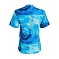 thumbnail image 6 of Zufioo Blue Shell Print Women's Classic V-neck T-shirt, V-neck Short-sleeved Tops Home Wear, Suitable for Daily Life, Work, Outdoors-Small, 6 of 8