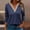 Dark Blue, variant on CLOISE Blouses for Women Fall Trendy Striped Tops V Neck 3/4 Sleeve Shirts Loose Color Block Basic Blouses Y2k Outfits Dark Blue 2XL