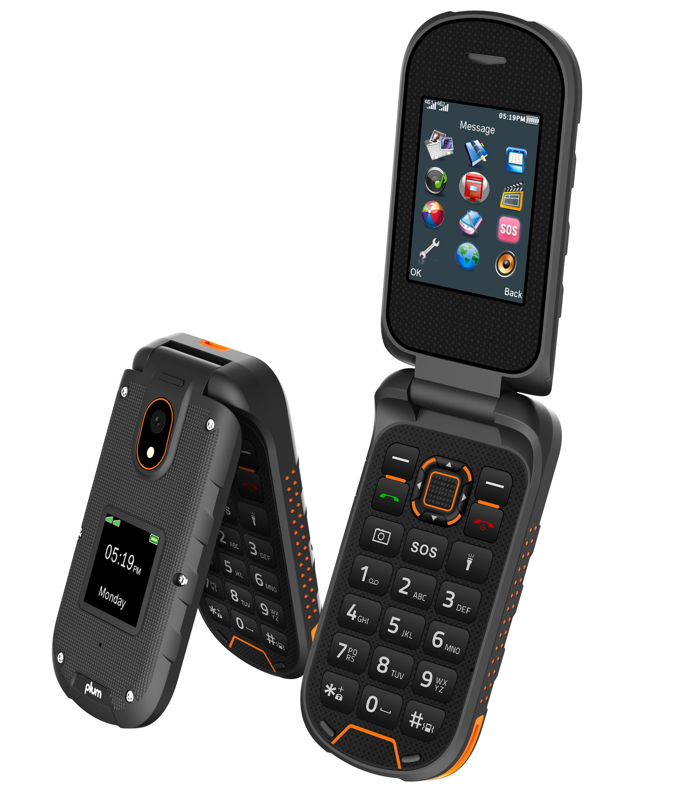 Plum Ram Plus 4G LTE Rugged Flip Phone | Big Keypad, 2.8” Display, 2MP  Camera | Unlocked & IP68 Certified