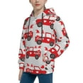 thumbnail image 2 of Fotbe Gnomes On The Car Pattern Youth Pullover Hooded Sweatshirt, Boys Hoodie, Kangaroo Pocket Hoodie for Kids Girls -X-Large, 2 of 6