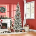 thumbnail image 2 of Árbol de Navidad HOMCOM pino delgado flocado en nieve 7.5 pies, 2 of 9