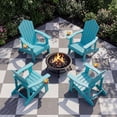 thumbnail image 4 of Costway Chaise Adirondack Surdimensionnée, Chaise Adirondack de Salon de Patio avec Porte-Gobelet Réglable Turquoise, 4 of 9