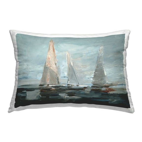 Stupell Industries Painterly Sailboat Trio Decorative Printed Throw Pillow Design by Ethan Harper .