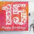 thumbnail image 1 of Ambesonne Girls Shower Curtain, Teen Birthday Design, 69"Wx84"L, Pink Orange White, 1 of 3