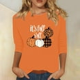 thumbnail image 2 of Raeneomay 3/4 Length Sleeve Womens Tops Women's Fashion Printed Casual Pullover Round Neck 3/4 Sleeve T-Shirt Top, 2 of 4