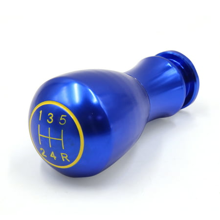 5-Speed Blue Aluminum Alloy Gear Stick Shift Shifter Lever Knob for