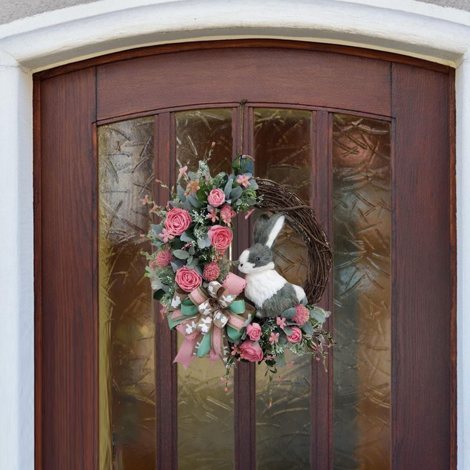 Décoration De Porte De Pâques - Couronne De Lapins Sur Les Fesses Et Les Oreilles - Pour Pâques - Printemps En Plein Air - Décoration De Bienvenue - Matériel De Bricolage