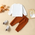 thumbnail image 3 of Gibobby Conjunto de sudadera para niña Conjunto de 2 uds de camisetas y pantalones con estampado de de manga larga para niños pequeños, ropa para niños de Halloween(Blanco, 3-6 Meses), 3 of 5