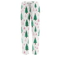 thumbnail image 3 of Hearthz Christmas Pajama Pants Drawstring Elastic Waist Christmas tree Print Sleeping Pants for Men Wide Leg Xmas Winter Men's Pajama Bottoms, 3 of 4