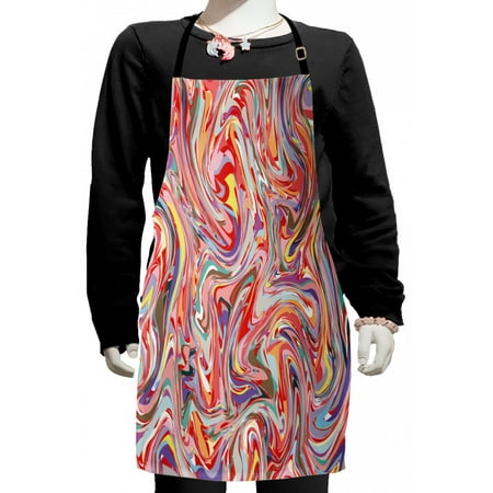 

Abstract Kids Apron Mix of Colors Messy Dirty Look Flow Splash Splatter Grunge Retro Graphic Boys Girls Apron Bib with Adjustable Ties for Cooking Baking Painting Multicolor by Ambesonne