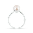 thumbnail image 2 of Angara Japanese Akoya Cultured Pearl Bypass Ring in 14K White Gold for Women | June Birthstone Jewelry for Her, 2 of 8