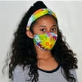 thumbnail image 4 of Ezolistic TURMASK Turban Female Headband & Face Mask 2 ply Neoprene Fabric Reversible with Filter Pocket Silicone cord locks toggles ear loop adjuster ( Zyrille ), 4 of 10