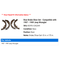 thumbnail image 2 of Rear Brake Shoe Set - Compatible with 1987 - 1989 Jeep Wrangler 1988, 2 of 2