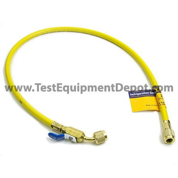 Yellow Jacket 29036 36", Yellow, Compact Ball Valve, Plus II 1/4" Hose