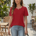 thumbnail image 6 of SOMER Womens Dressy Casual Blouses Short Sleeve Tops Pleated Front Crew Neck T Shirts for Going Out Work,2026 Summer Trendy, 6 of 7