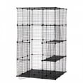 thumbnail image 5 of Immere 3-Tier Wire Cat Cage, Large Kennels Playpen with 3 Platforms, 3 Ramp Ladders and 4 Doors, 42" x 42" x 72", Black, 5 of 8