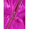 thumbnail image 5 of Riismen Kids Girls Metallic Bomber Jacket Coat Zip Up Outerwear Jazz Hip Hop Modern Dance Top Rose 16, 5 of 7