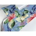 thumbnail image 3 of Flowers Bed Runner Set, Watercolor Design Garden of Blooming Flowers and Leaves Print, Decorative Bedding Scarf & a Pillow Sham for Hotels Homes, Twin, Ceil Blue Dark Pink and Green, by Ambesonne, 3 of 3