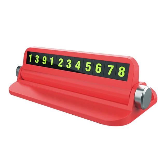 ZLight 6 in 1 Temporary Parking Card Stop Sign Heat Resistant Sunscreen Phone Holder Car Signs Number Plate red 1Set