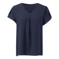 thumbnail image 2 of Aayomet Womens Plus Size Tops Womens Short Sleeve Summer Tops for Leggings Loose Fit Button Pullover Blouse Shirts,Dark Blue L, 2 of 4