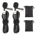 thumbnail image 1 of Lot de 2 mini microphones USB compacts et professionnels, avec clip de col et fil, pour interview, 1 of 4