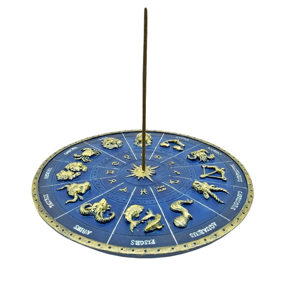 Round Starsign Zodiac Polyresin Incense Burner - 6.5"