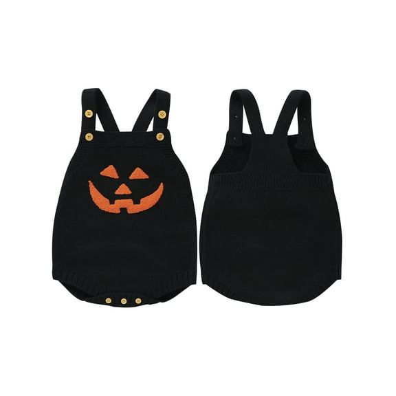 Baby Sweetie Newborn Baby Boy Girl Halloween Clothes Sleeveless Grimace Overalls Knitted Romper Suspender